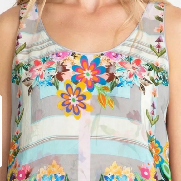 JOHNNY WAS TABITHA REVERSIBLE FLORAL PRINT TANK SIZE M - Picture 3 of 13